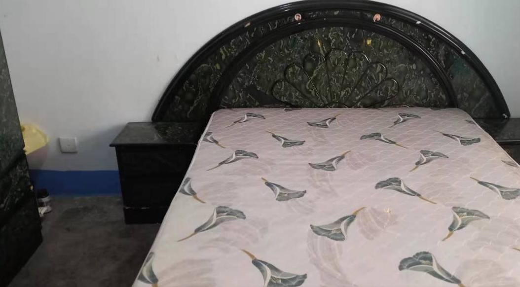 因家里装修特价转卖处理双人床+床垫+双床头柜一套